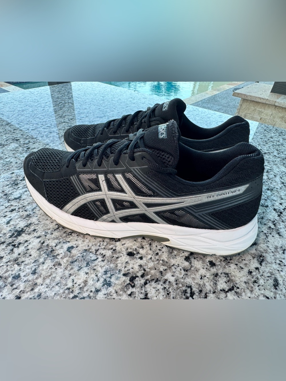 ASICS Men's Contend 4 Sneakers Black And Silver, Running Shoes Size 13